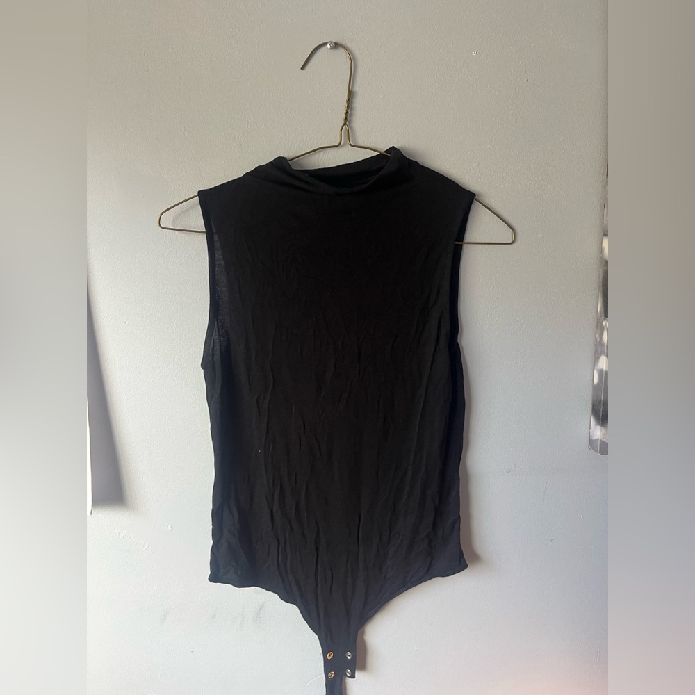 Dynamite Black Mockneck Sleeveless Bodysuit